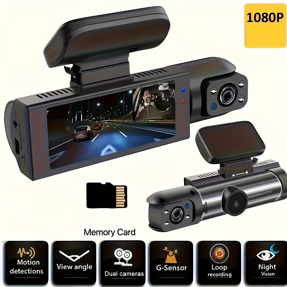 Dual Dash Cam 1080P Front and Inside Car Camera with IR Night Vision, WiFi, Loop Recording, Wide Angle DVR – Optional 2" / 3.16" Screen, No Card / 32GB / 64GB Memory Card