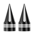 CNC Spike Motorcycle Front Axle Nut Covers Caps 3.6" – Fits Harley Touring Street Glide Road King Electra Glide Tri Glide 2008-Later, Black & Silvery
